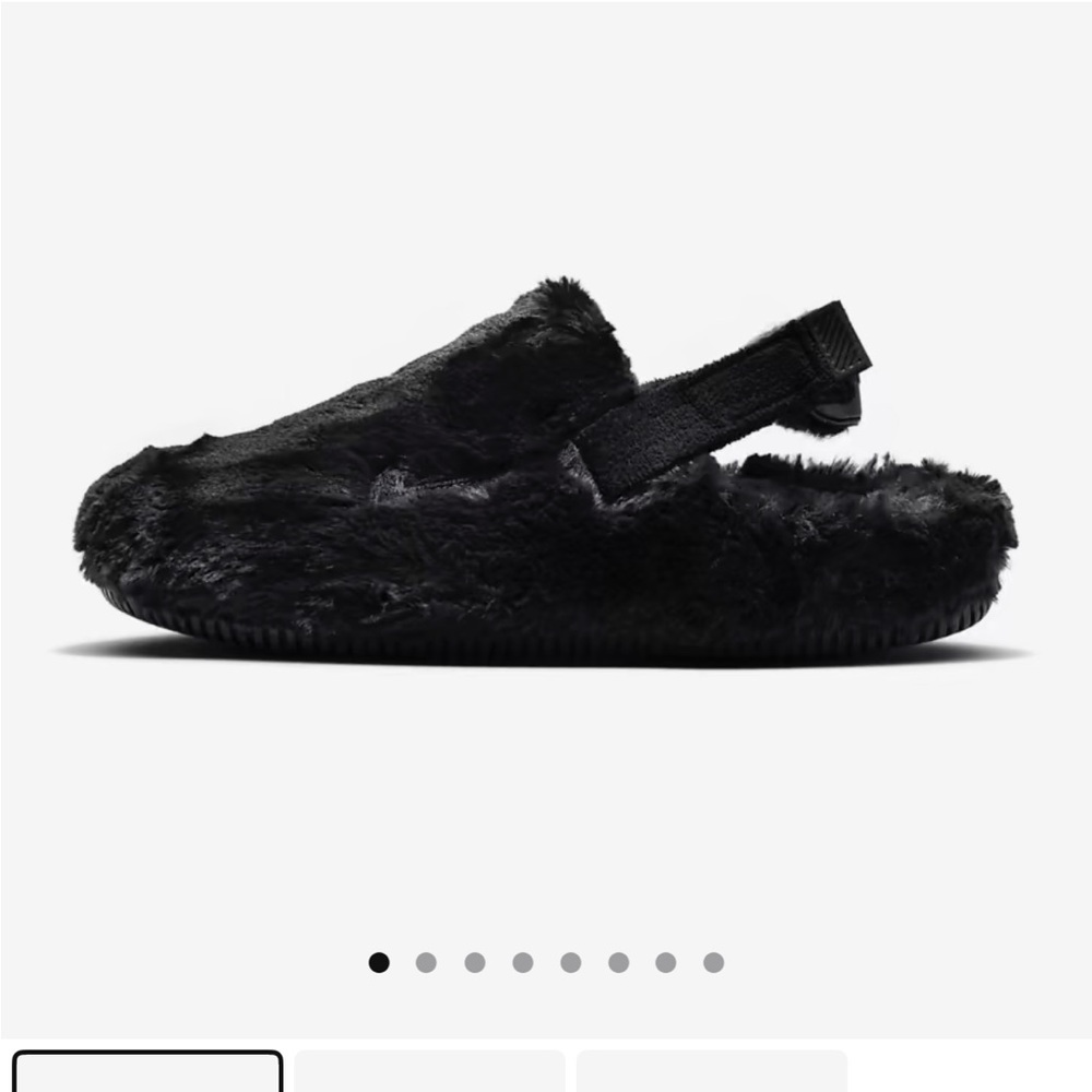NWB Nike Calm SE Fuzzy Clog - Black